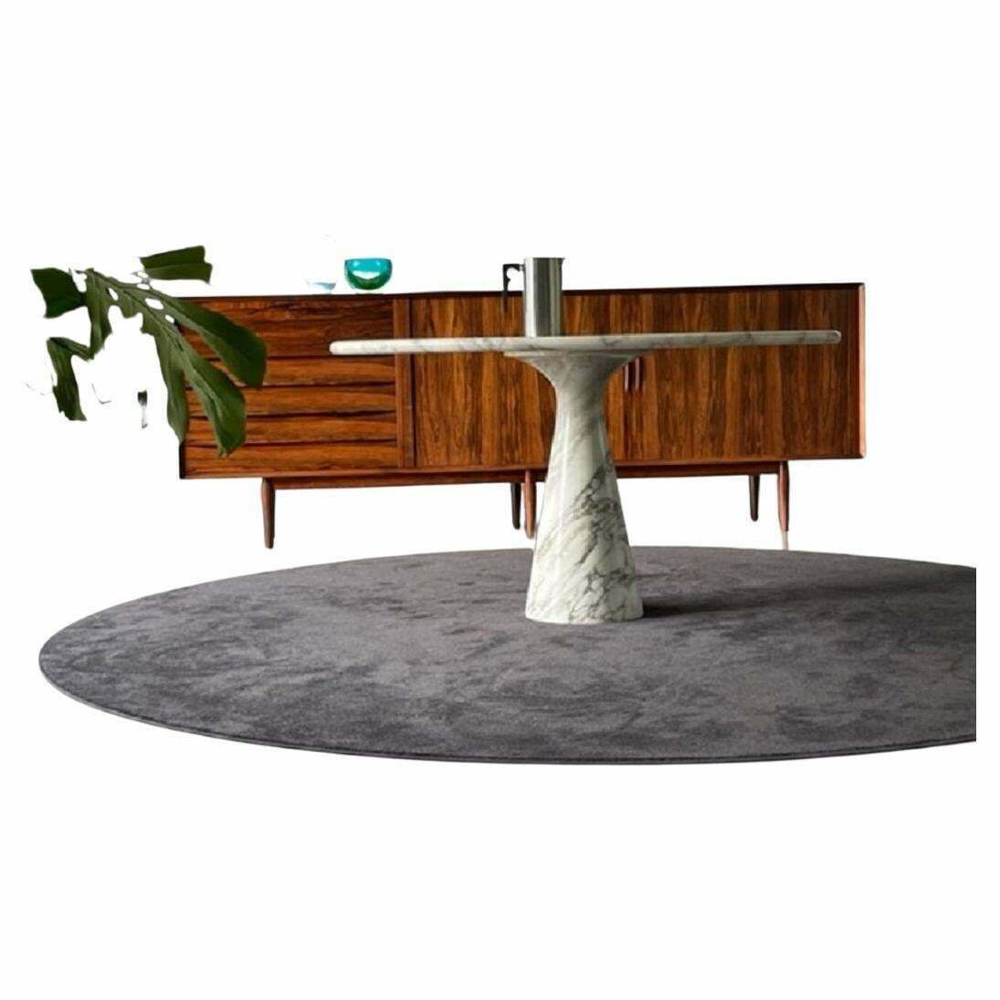 Dining Table In White Carrara Marble By Angelo Mangiarotti For Skipper, Italy, 1970s