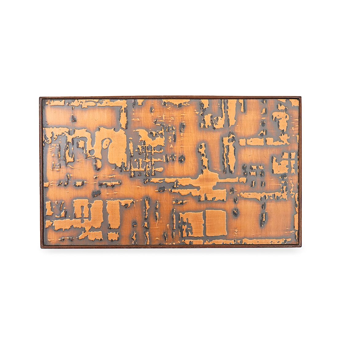 photo furniture Wooden Box With Enameled Copper Lid, 1960s