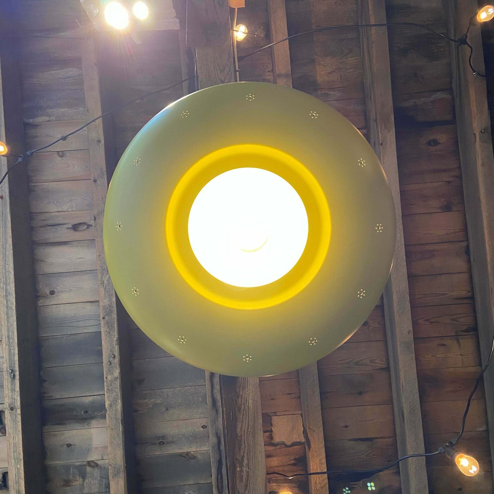 1960s Opaline Glass And Aluminium Light Shade photo Lighting