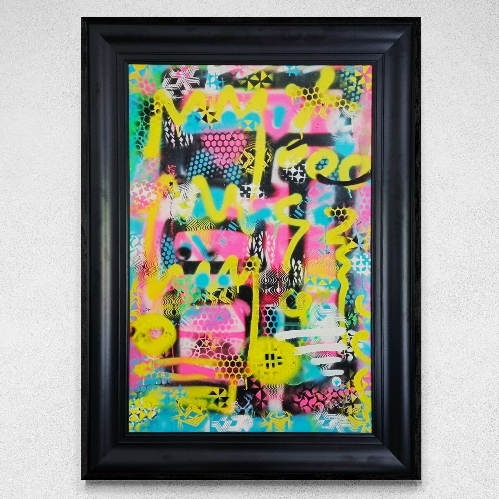 Colourful Large Original Abstract Painting By Mikey Basura photo for sale