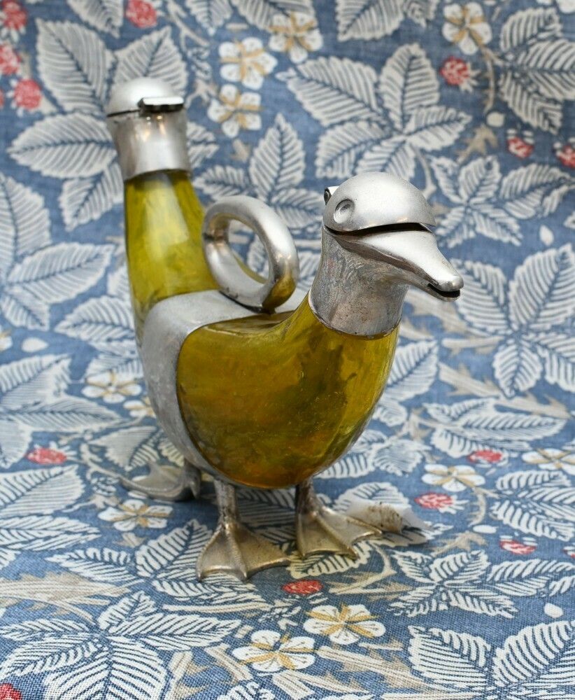 Silver Plate Duck Spirit Holder Jug Decanter photo Home Decor