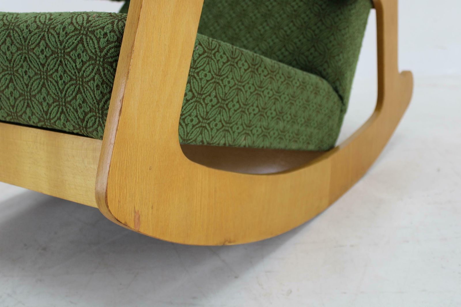Furniture 1970s Large Rare Brutalist Rocking Chair, Czechoslovakia photo