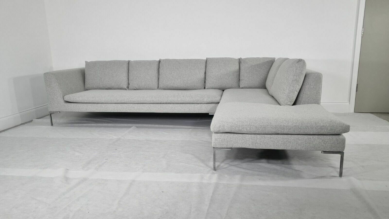 Furniture Immaculate Bb Italia L Shape Grande In Light Grey Wool photo