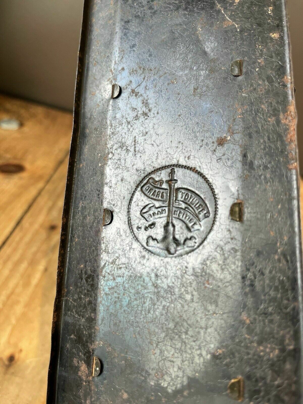 Home Decor Antique British Brimtoy Brand Tinplate Sliding Door Train Station 30's Tin Toy photo