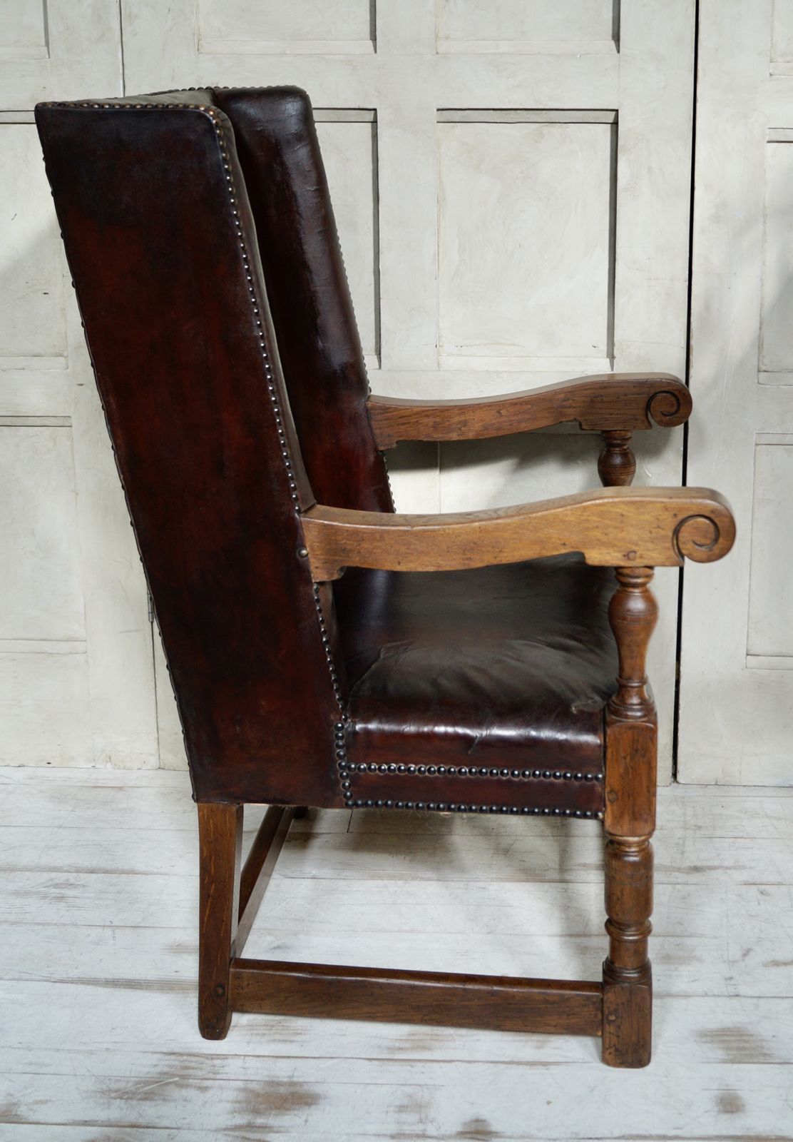 Early Victorian Leather & Oak Library Chair photo buy