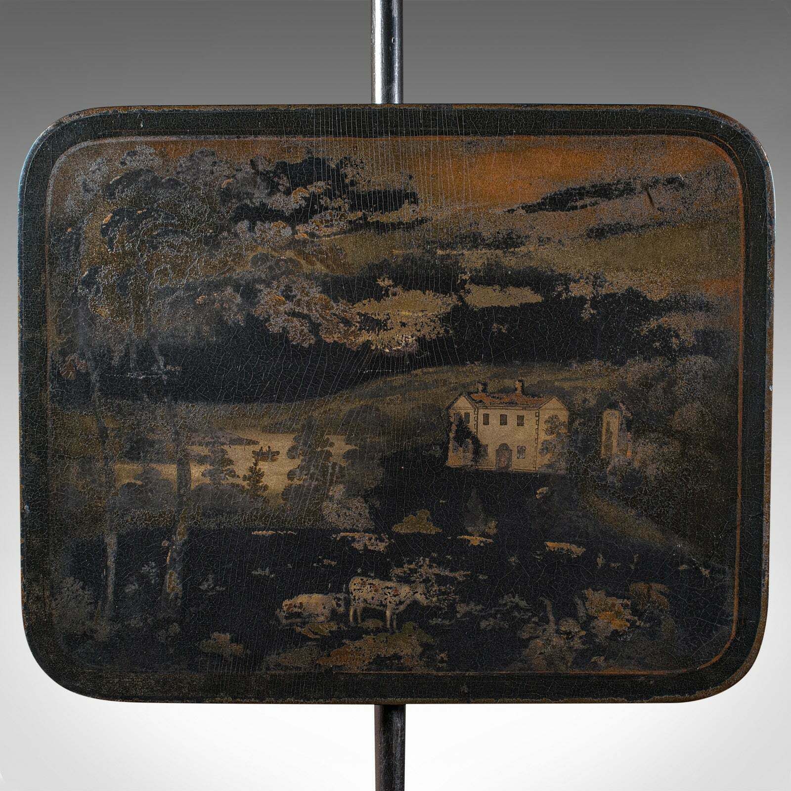 Antique Fireside Pole Screen, English, Height Adjustable, Aesthetic, Victorian photo buy