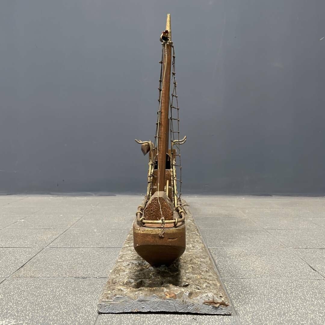 206.0 Large Old Folk Art Steam Ship, 1920s photo