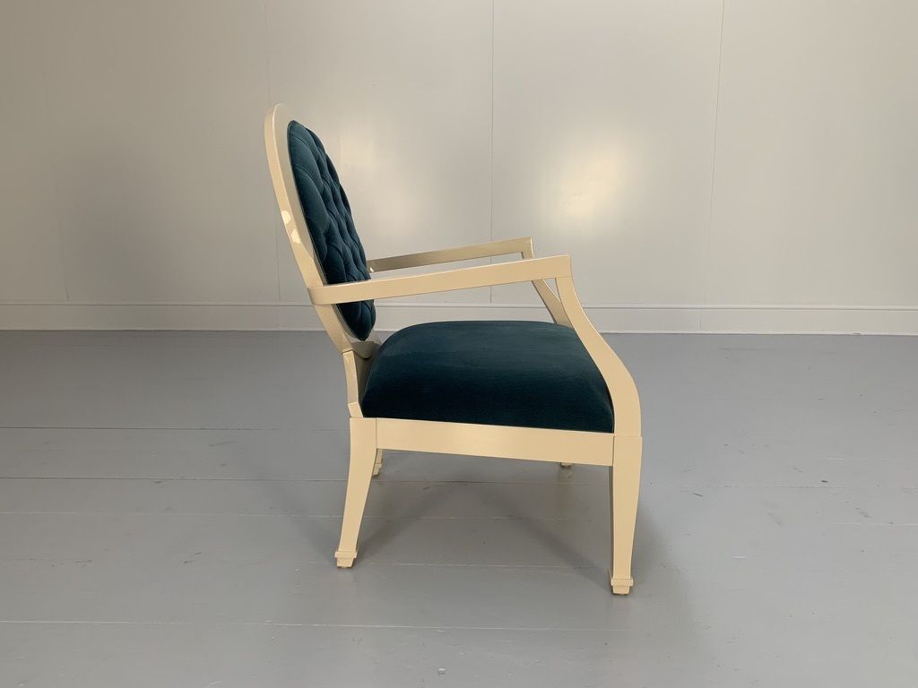 Fendi Casa Occasional/Bedroom Armchair – In Blue Velvet photo Furniture