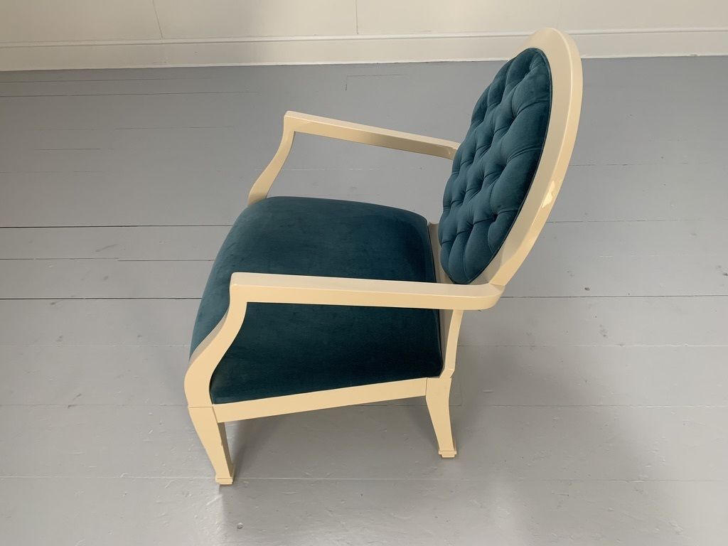 Fendi Casa Occasional/Bedroom Armchair – In Blue Velvet photo vintage