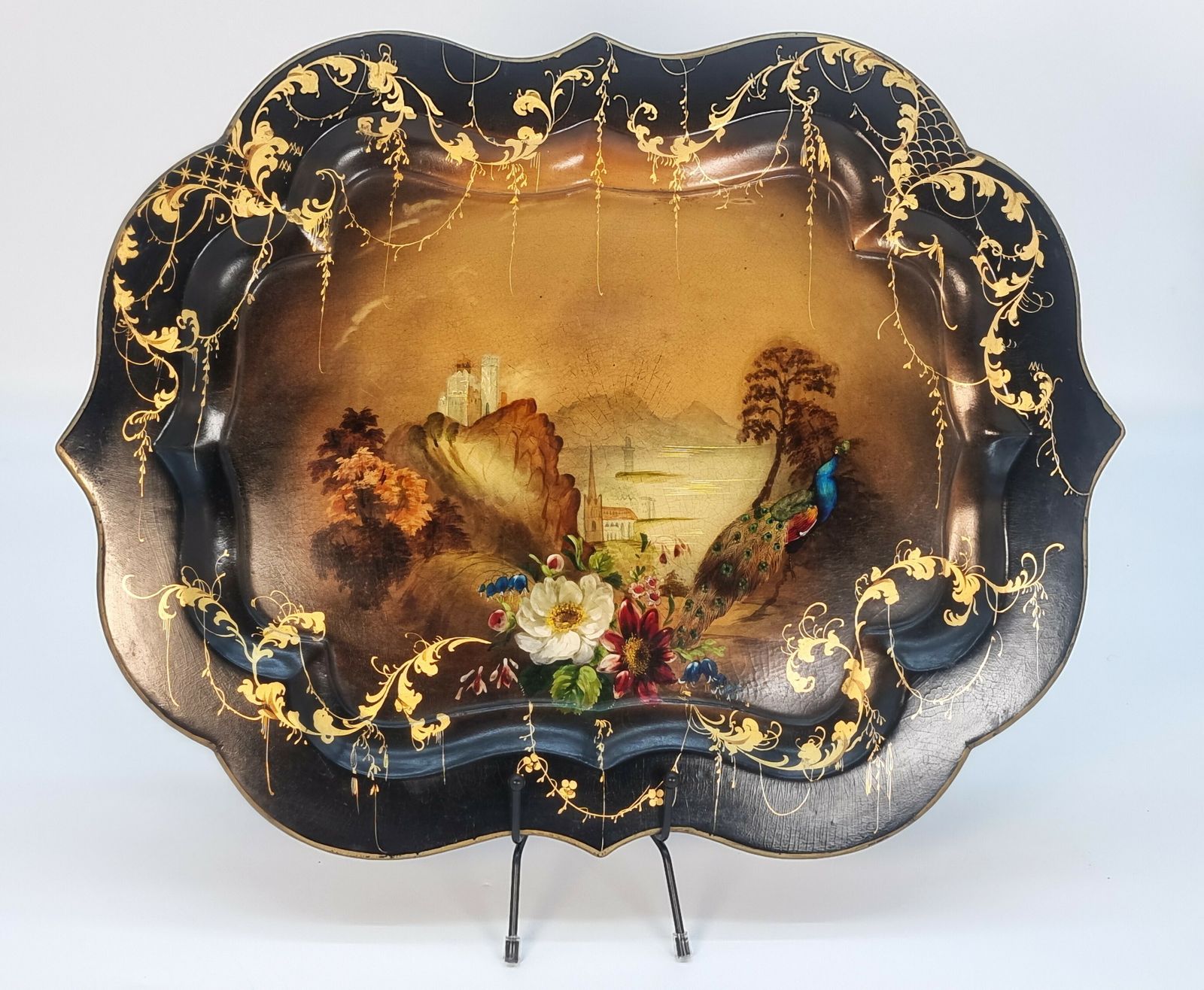 A Beautiful English Papier Mache Tray, English Circa 1840