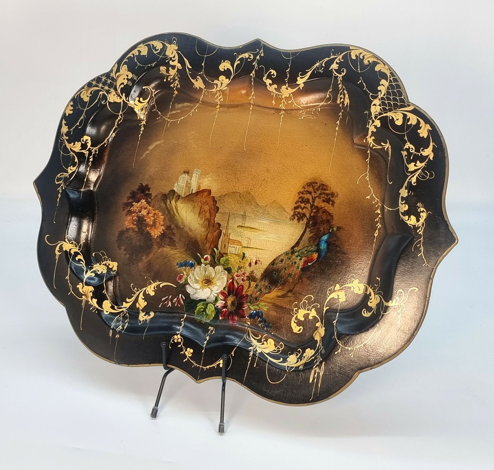 A Beautiful English Papier Mache Tray, English Circa 1840 photo for sale