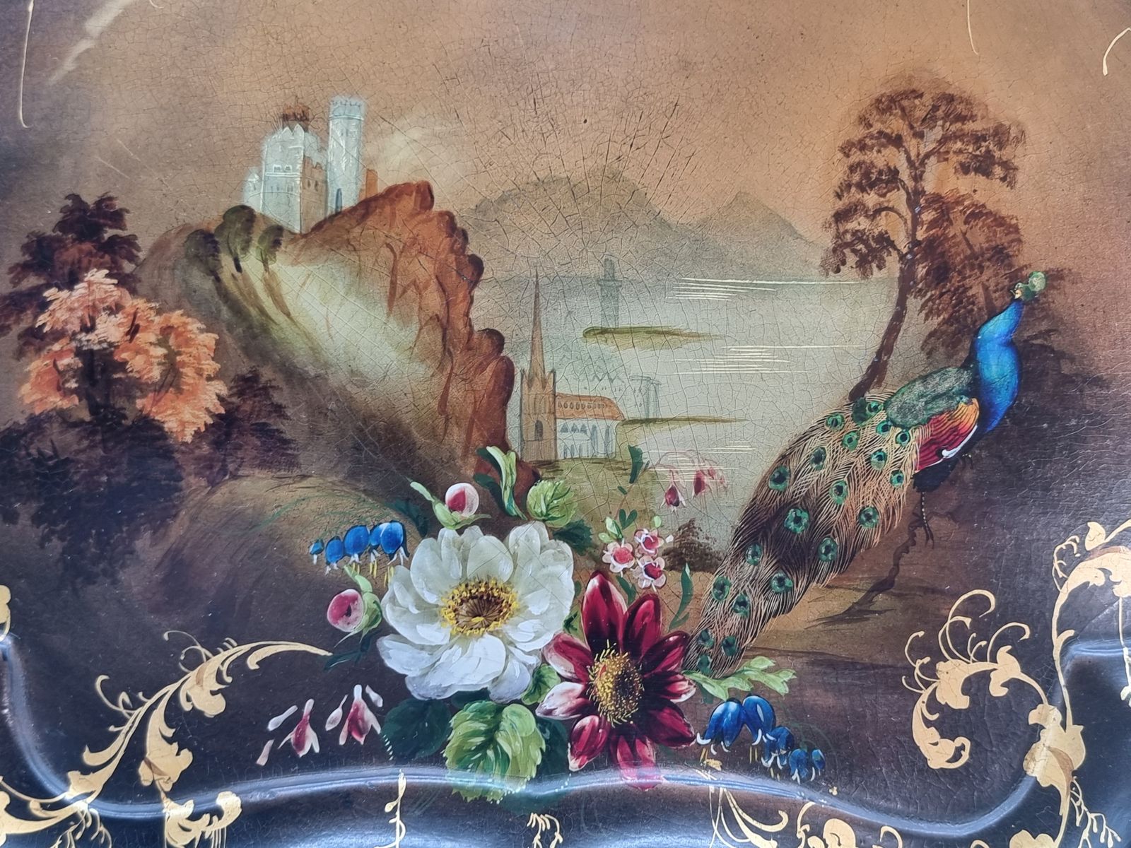 A Beautiful English Papier Mache Tray, English Circa 1840 photo 745.0