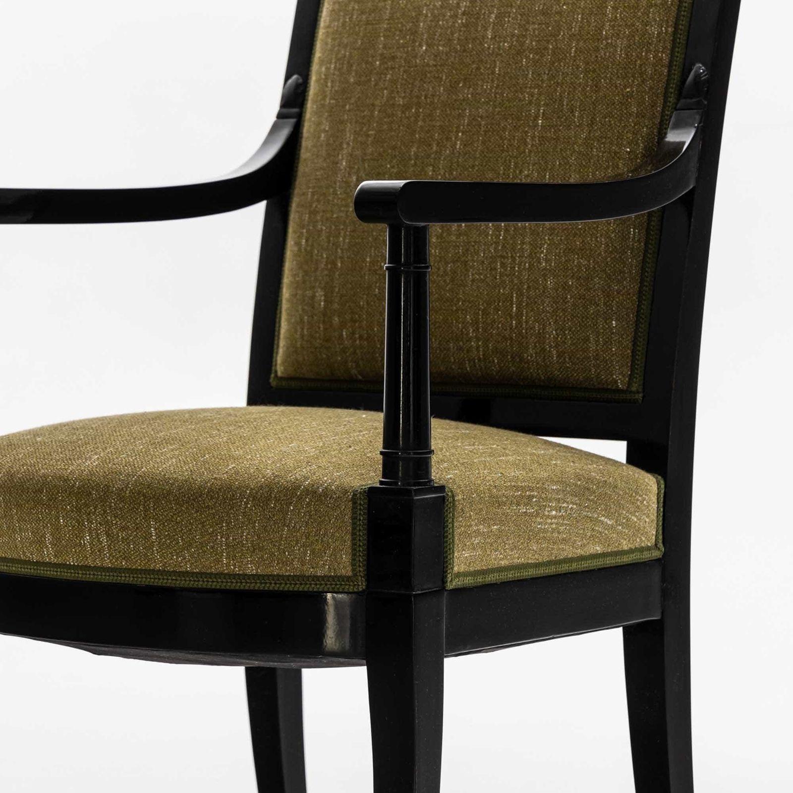 Pair Of Ebonised Armchairs, France, 1st Half 19th Century photo for sale