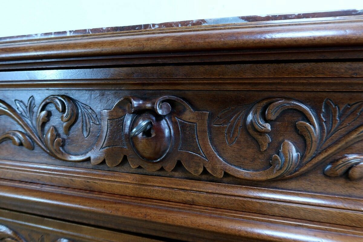 2098.0 Walnut Chest Of Drawers P. Guinand Leglas, Renaissance Style – 1920 photo