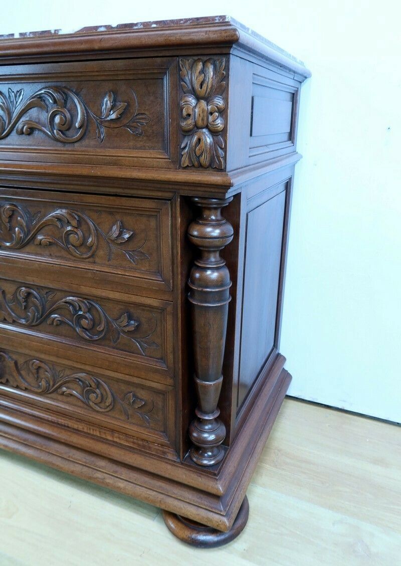 photo buy Walnut Chest Of Drawers P. Guinand Leglas, Renaissance Style – 1920