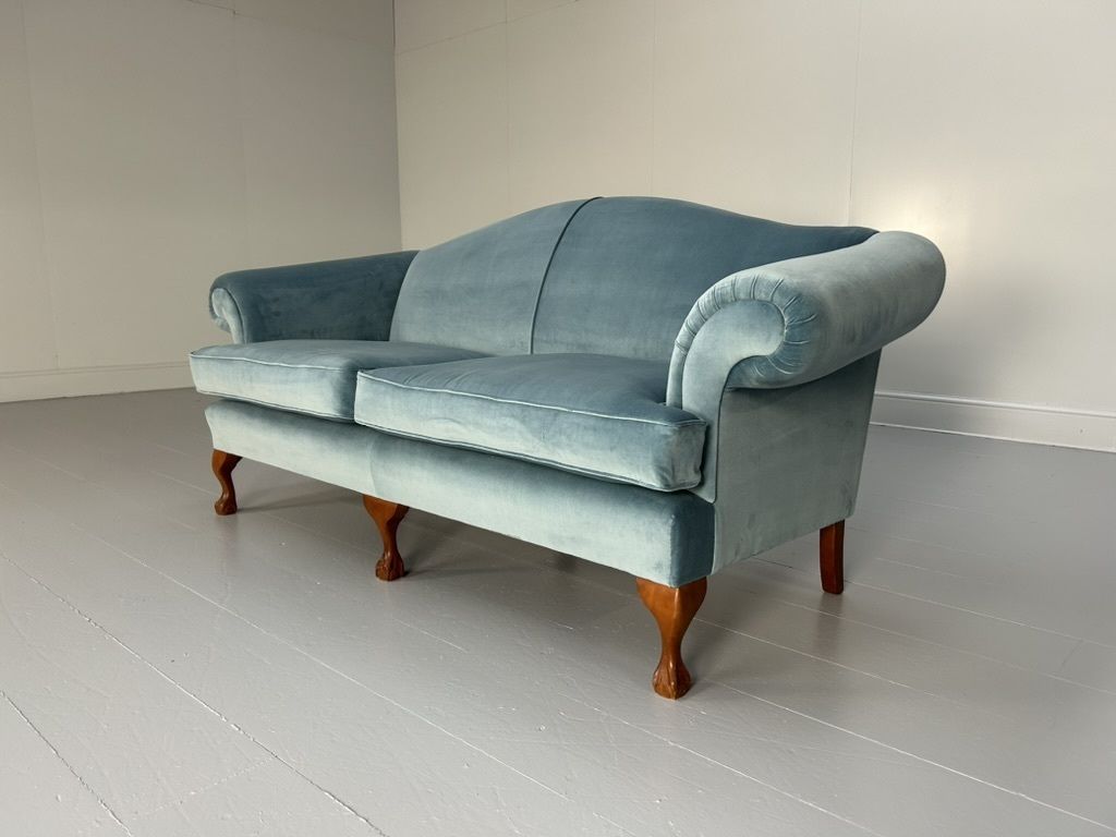 Wesley Barrell “Marlborough” 3 Seat Sofa – In Pale Blue Velvet
