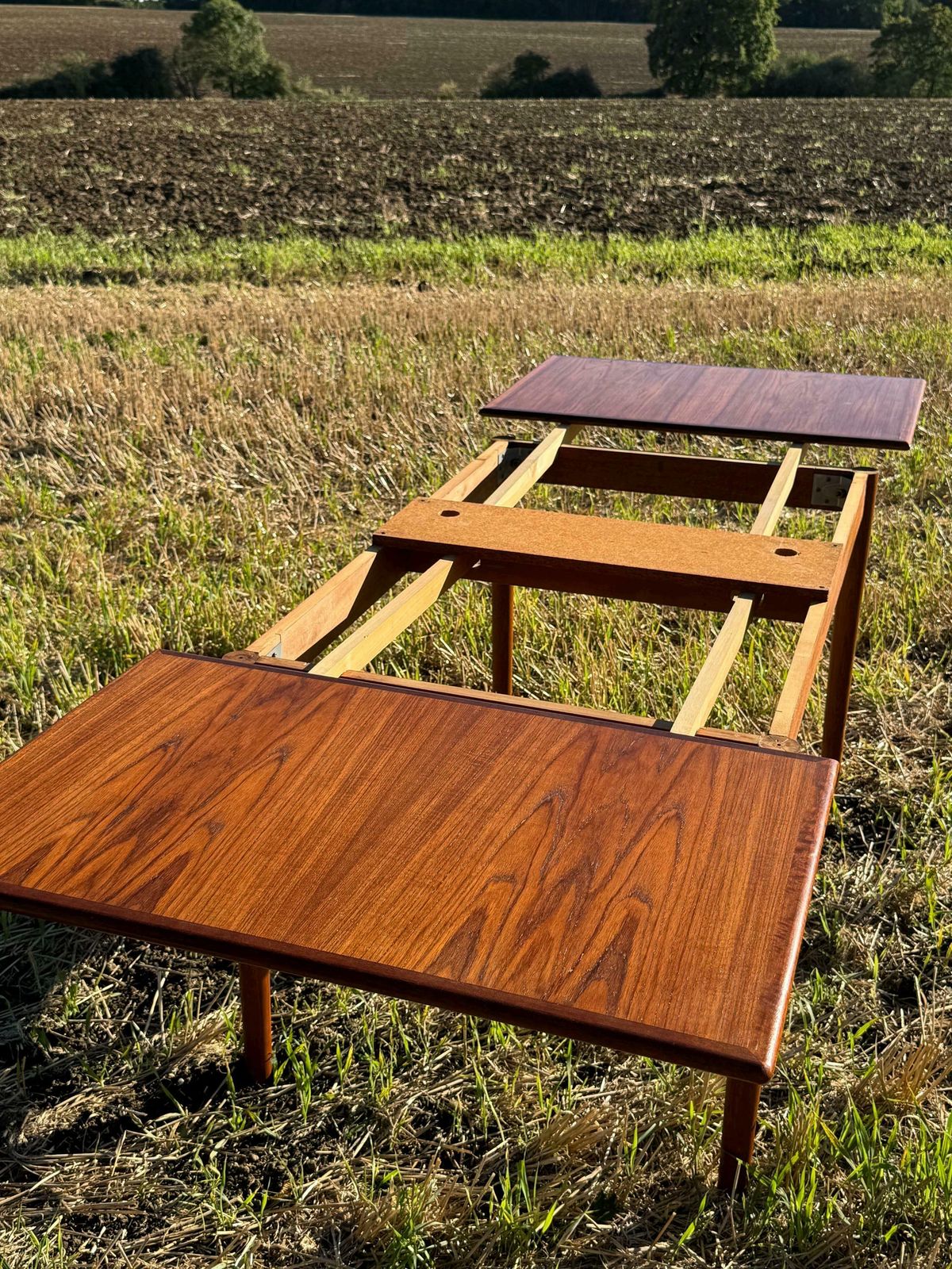 Midcentury Danish Extending Teak Table By A.M. Mobelfabrik. Vintage Modern / Retro Style photo vintage