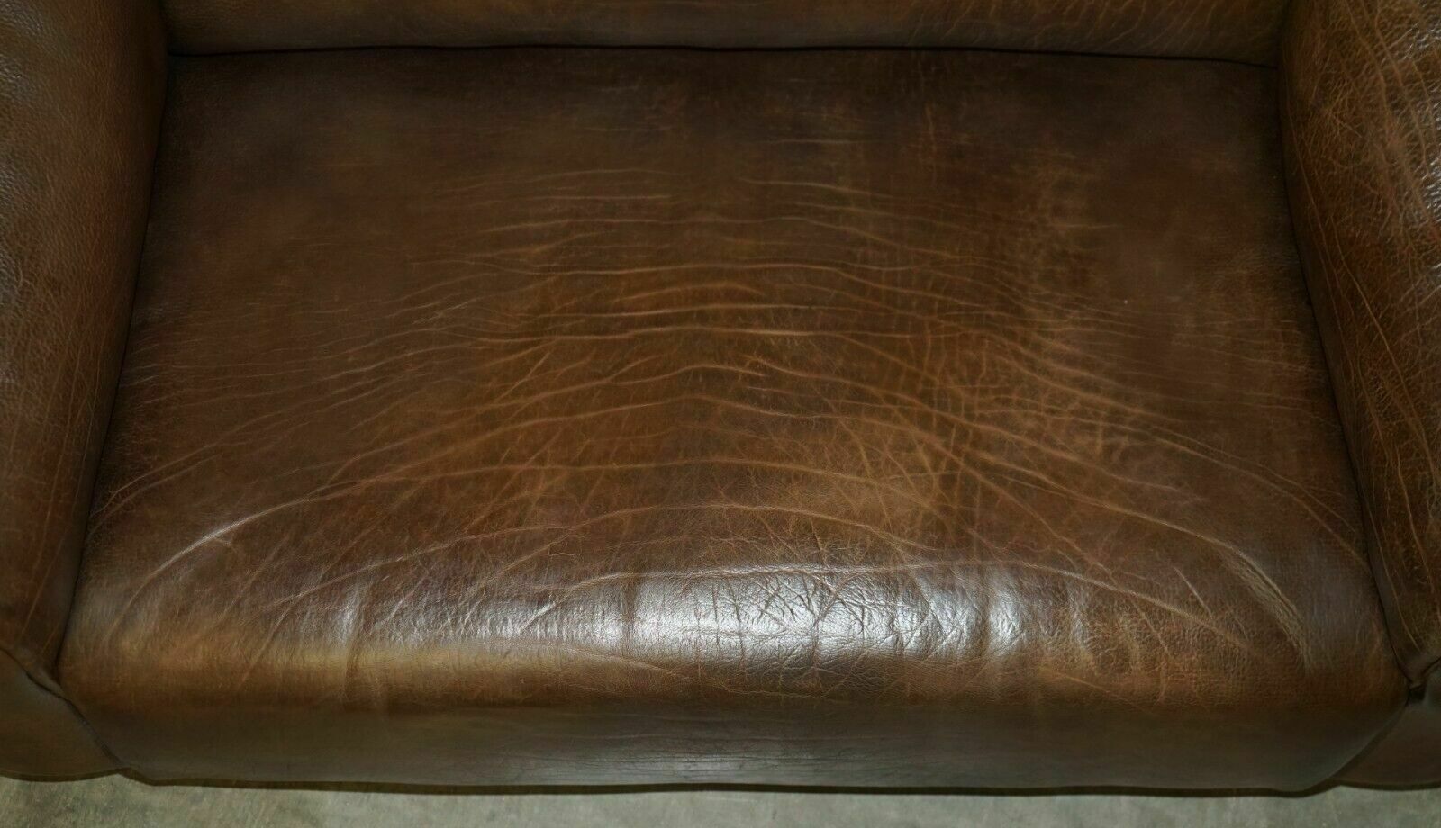 Restored De Sede Ds47 Reclining Brown Buffalo Neck Leather Sofa Part Of A Suite photo vinterior