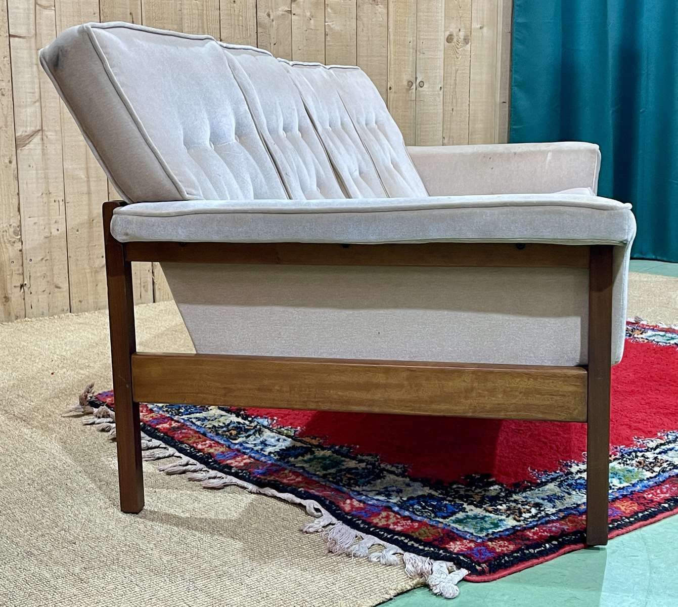 Scandinavian 4 Seater Sofa From The 70s, In Teak photo Furniture