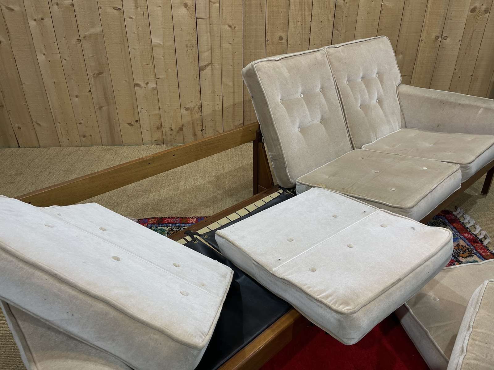photo vinterior Scandinavian 4 Seater Sofa From The 70s, In Teak