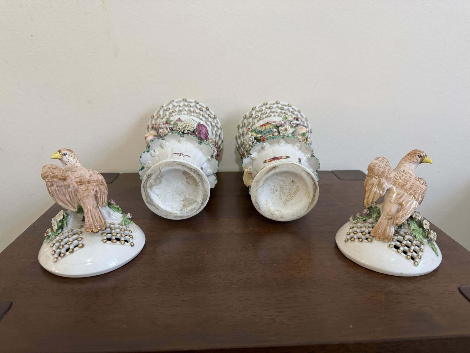 18th Century Pair Of Derby Frill Vases, Circa 1760 photo Home Decor