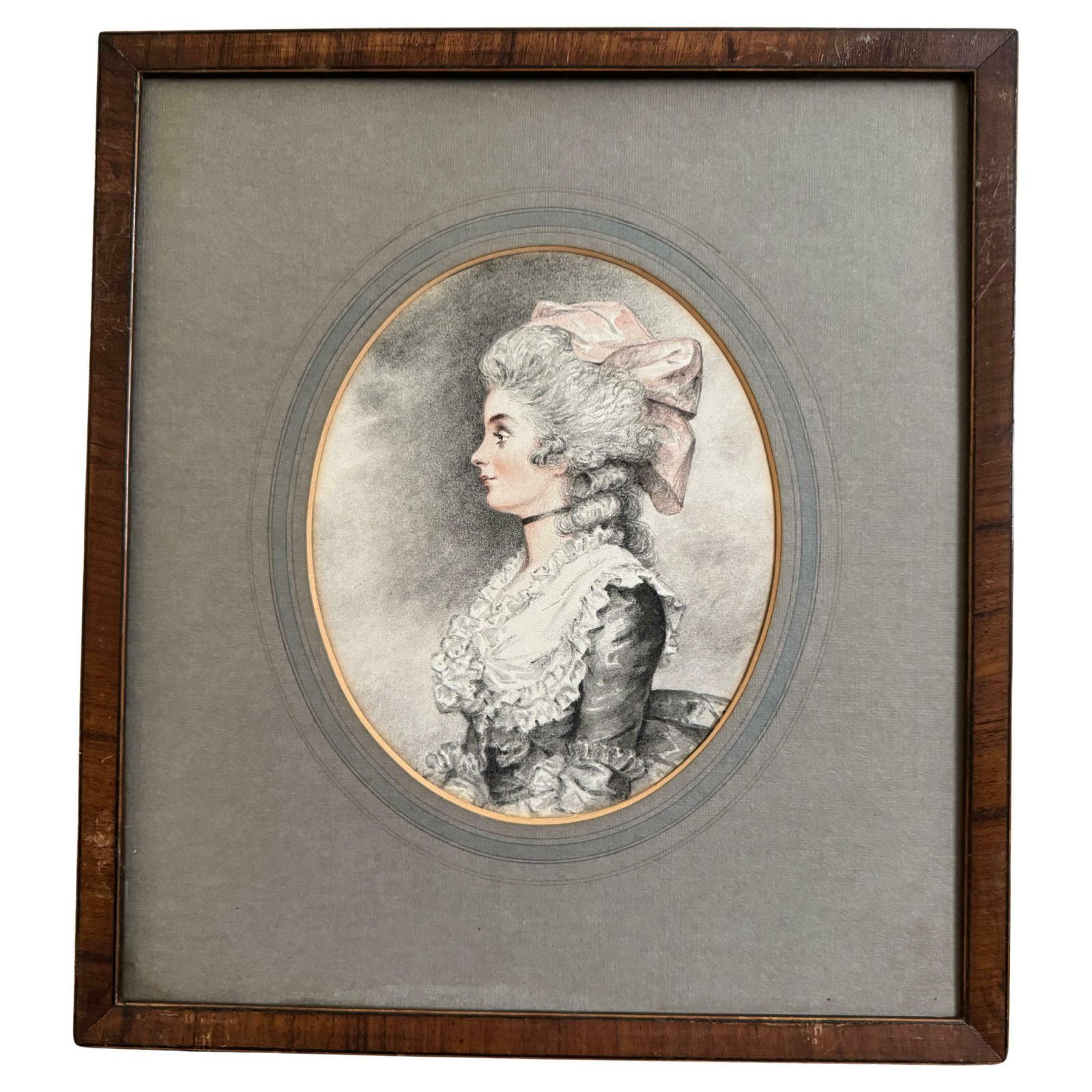 Late 19th Century Pencil & Watercolour Portraits (Set Of 8)