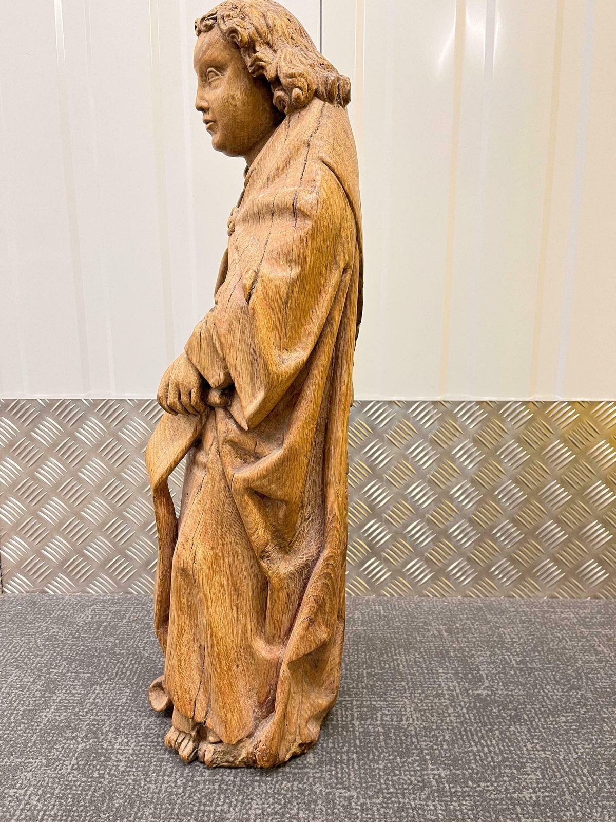 Pair Of 16th Century Carved Oak Saints photo Art