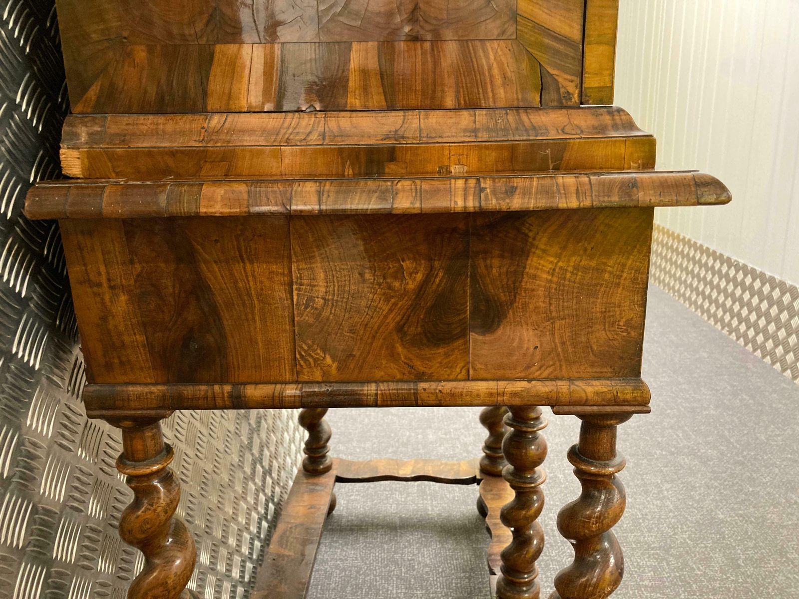 photo buy William & Mary Walnut Oyster Veneer Cabinet On Stand