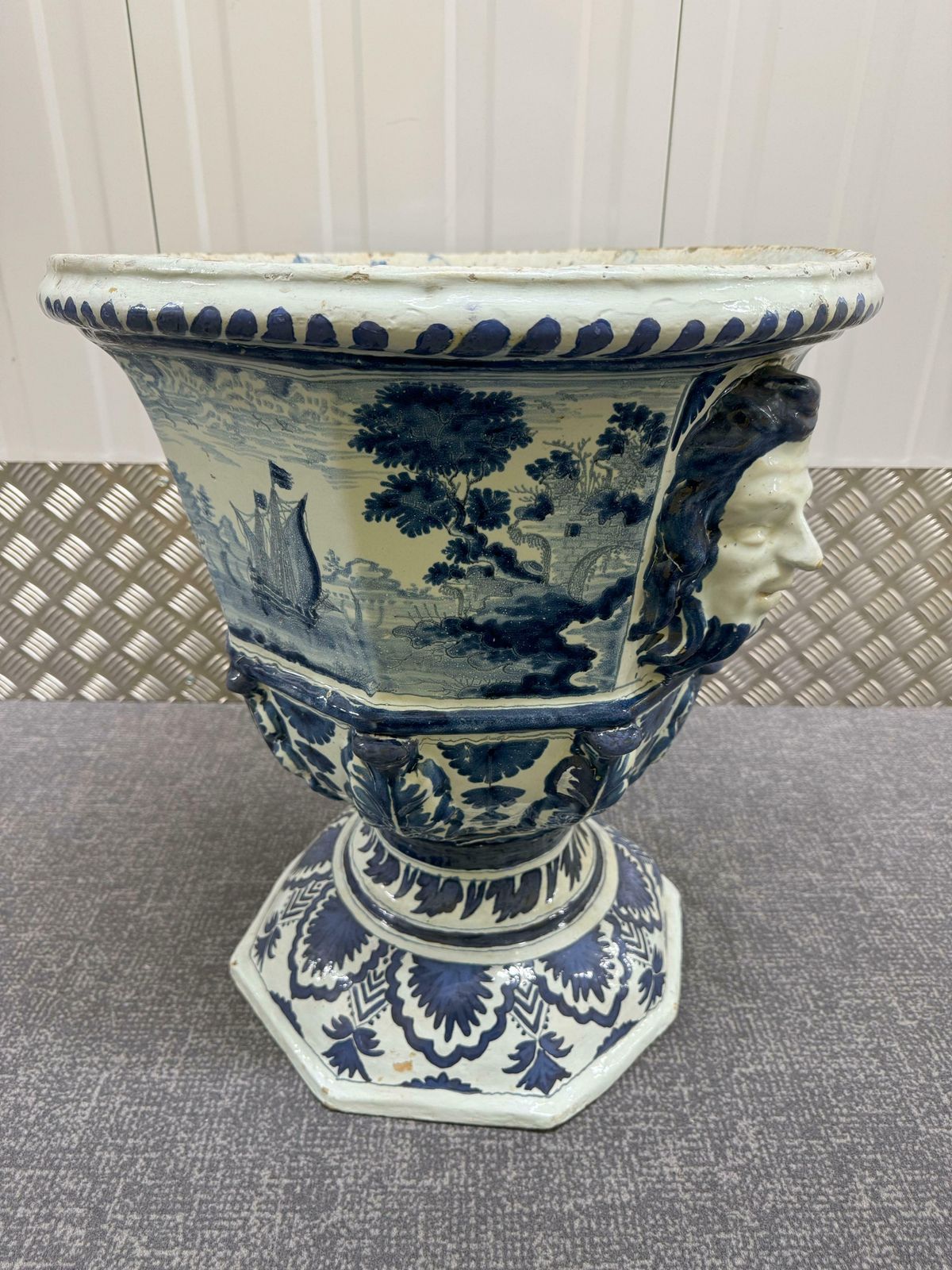 18th Century Large Delft Garden Urn photo vinterior