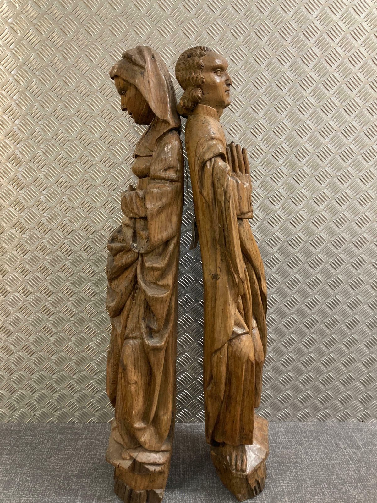 Pair Of 15th/16th Century Carved Oak Saints photo for sale