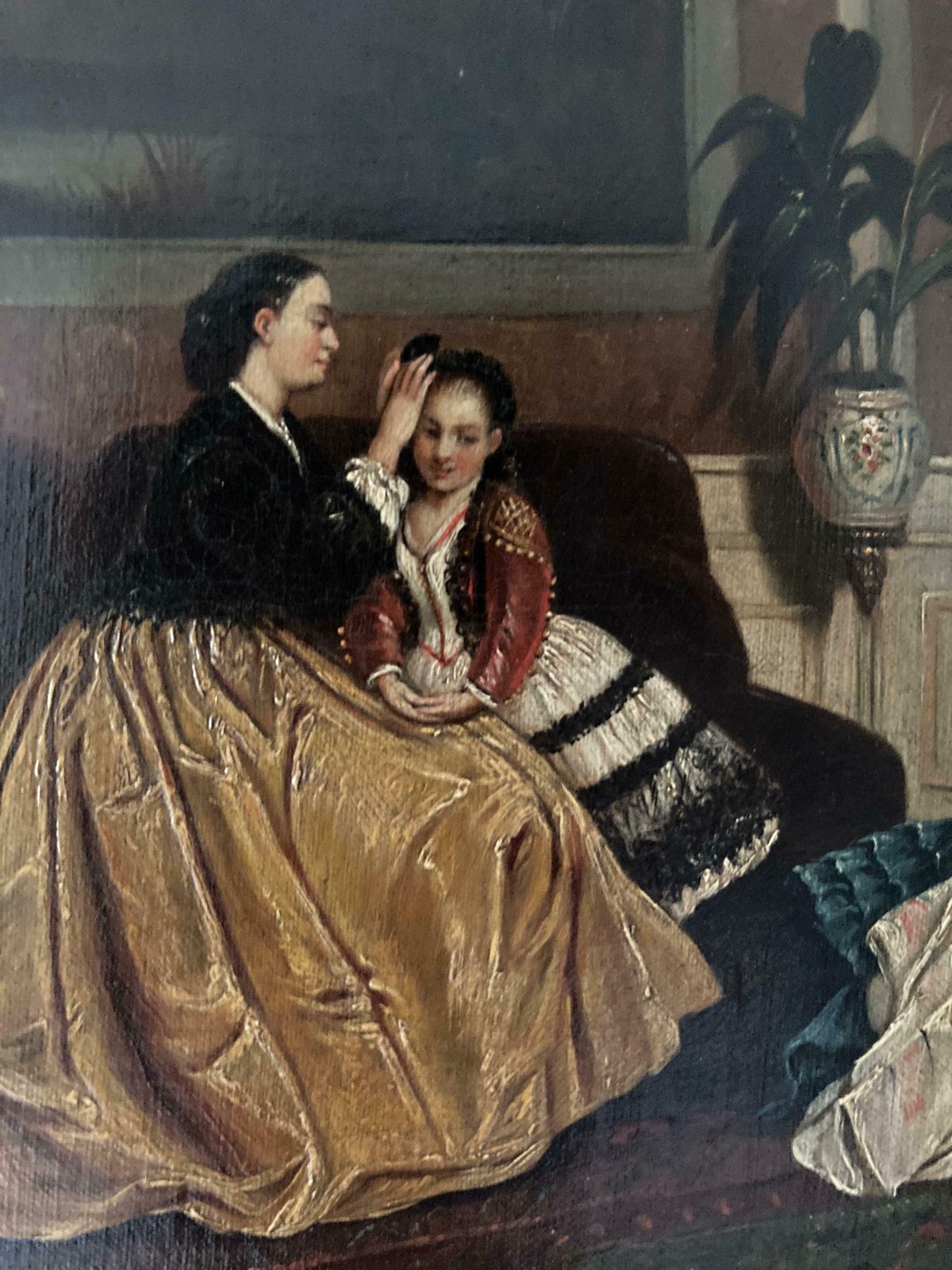 Pair Of 19th Century School, Oil On Canvas, Conversation Pieces photo vinterior
