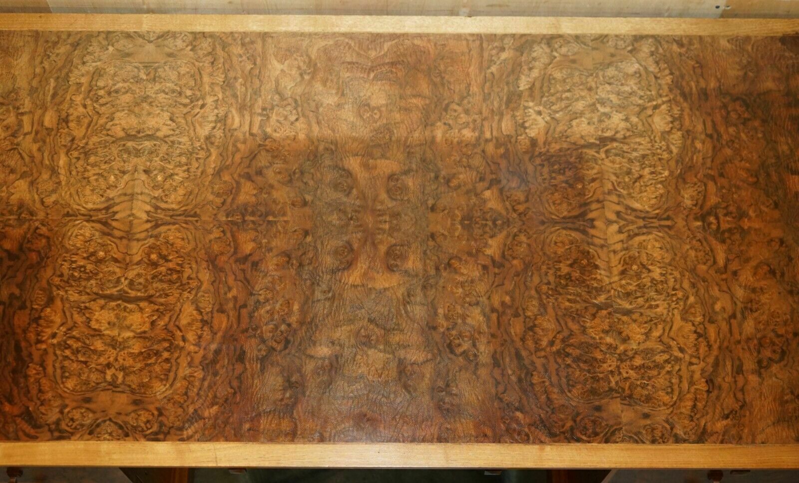 Furniture Rrp £25,550 David Linley Burr Walnut Classic Pedestal Desk For Light Restoration photo