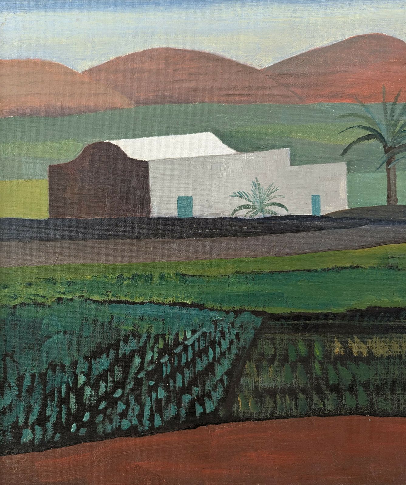 White Houses In The Fields  Oil Painting photo buy