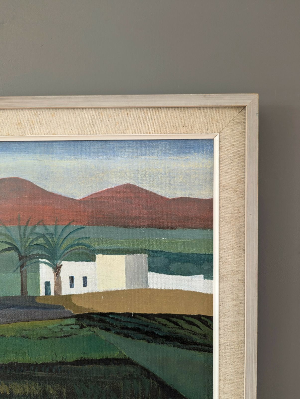 Art White Houses In The Fields  Oil Painting photo