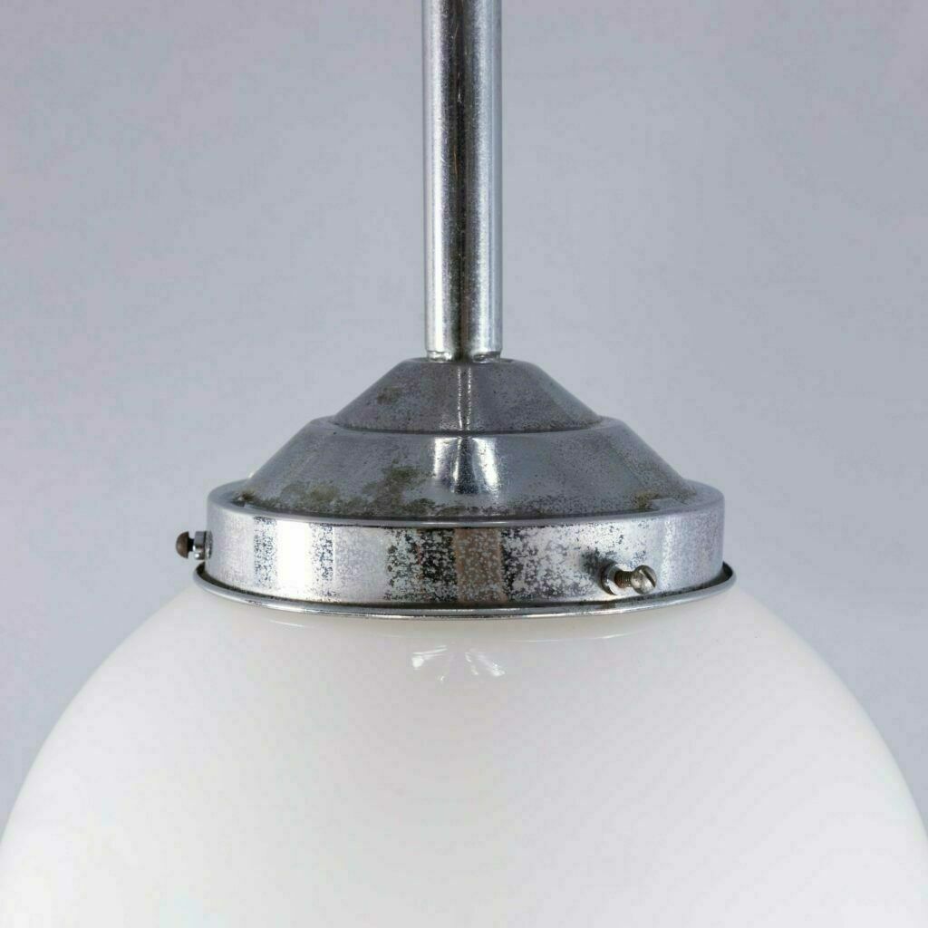 1950’s Original French Tabac Opal Glass Pendant Lamp – Single (958.4) photo for sale