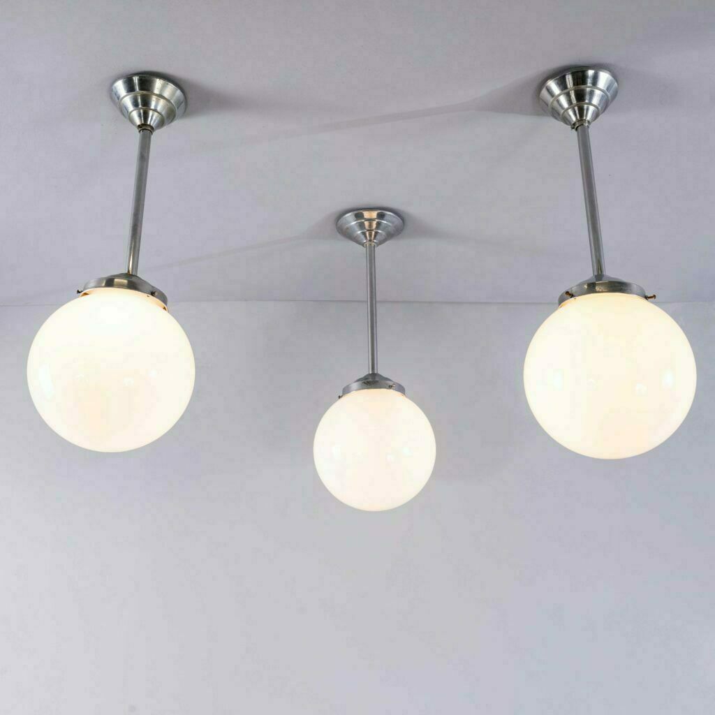 1950’s Original French Tabac Opal Glass Pendant Lamp – Single (958.4) photo buy