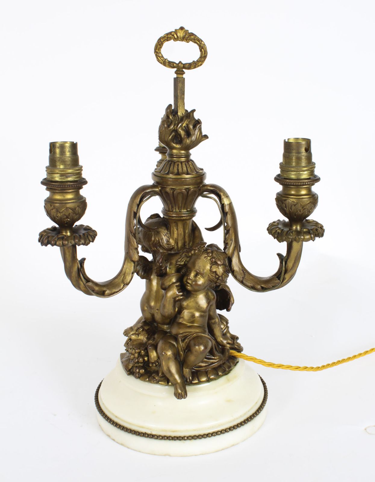 Antique French Ormolu Cherub Table Lamp Louis Revival Circa 1870 photo furniture