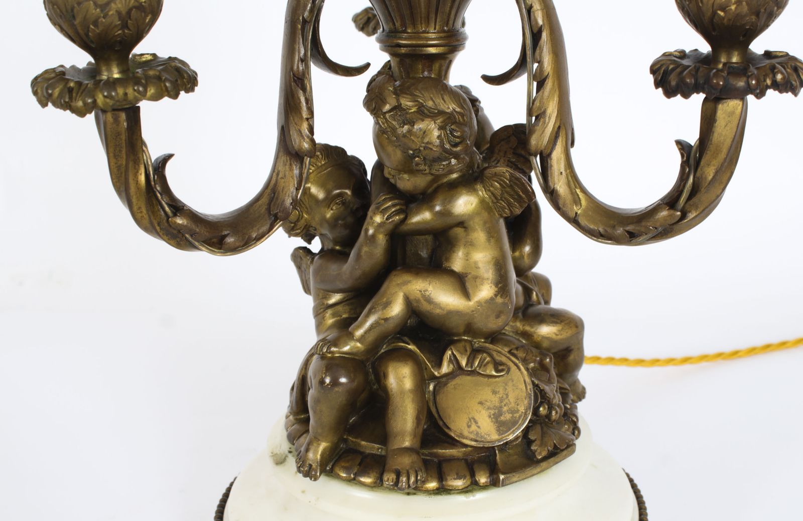 Antique French Ormolu Cherub Table Lamp Louis Revival Circa 1870 photo 1250.0