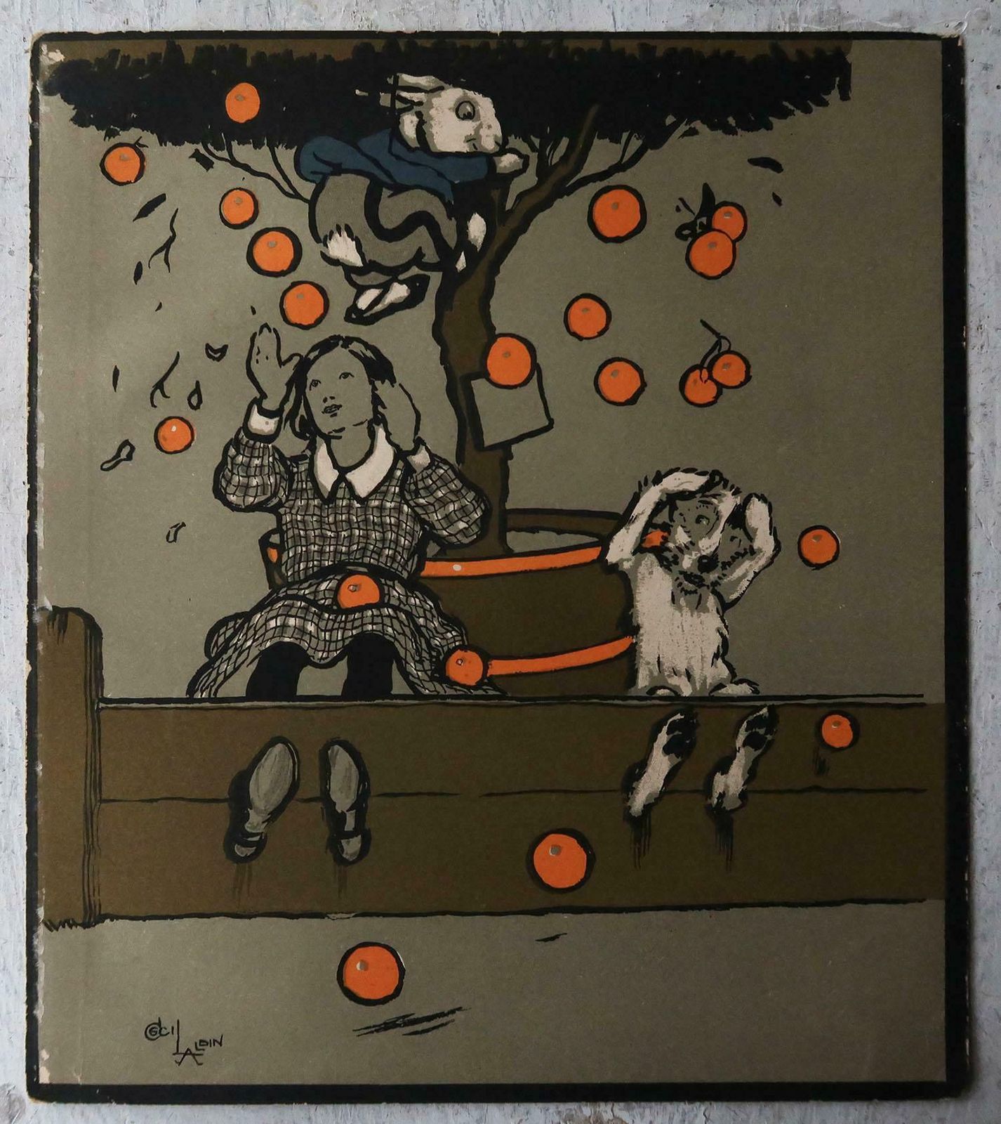 Set Of 8 Original Vintage Prints After Cecil Aldin, Dogs And Rabbits, C.1920 photo 140.0