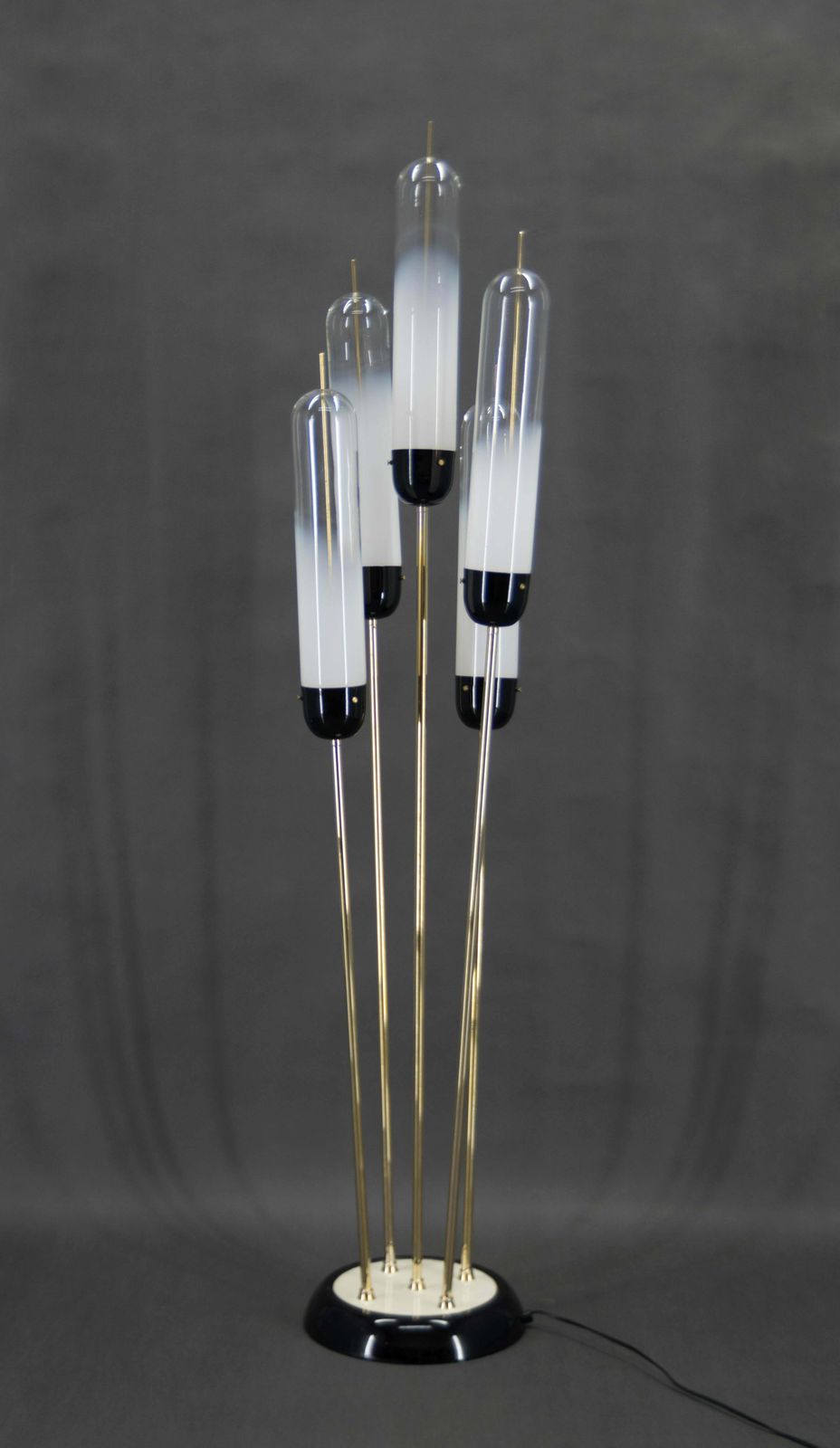 Mid Century Modern Reed Floor Lamp Murano Glass Metal By Mazzega, Italy, 1970s photo furniture