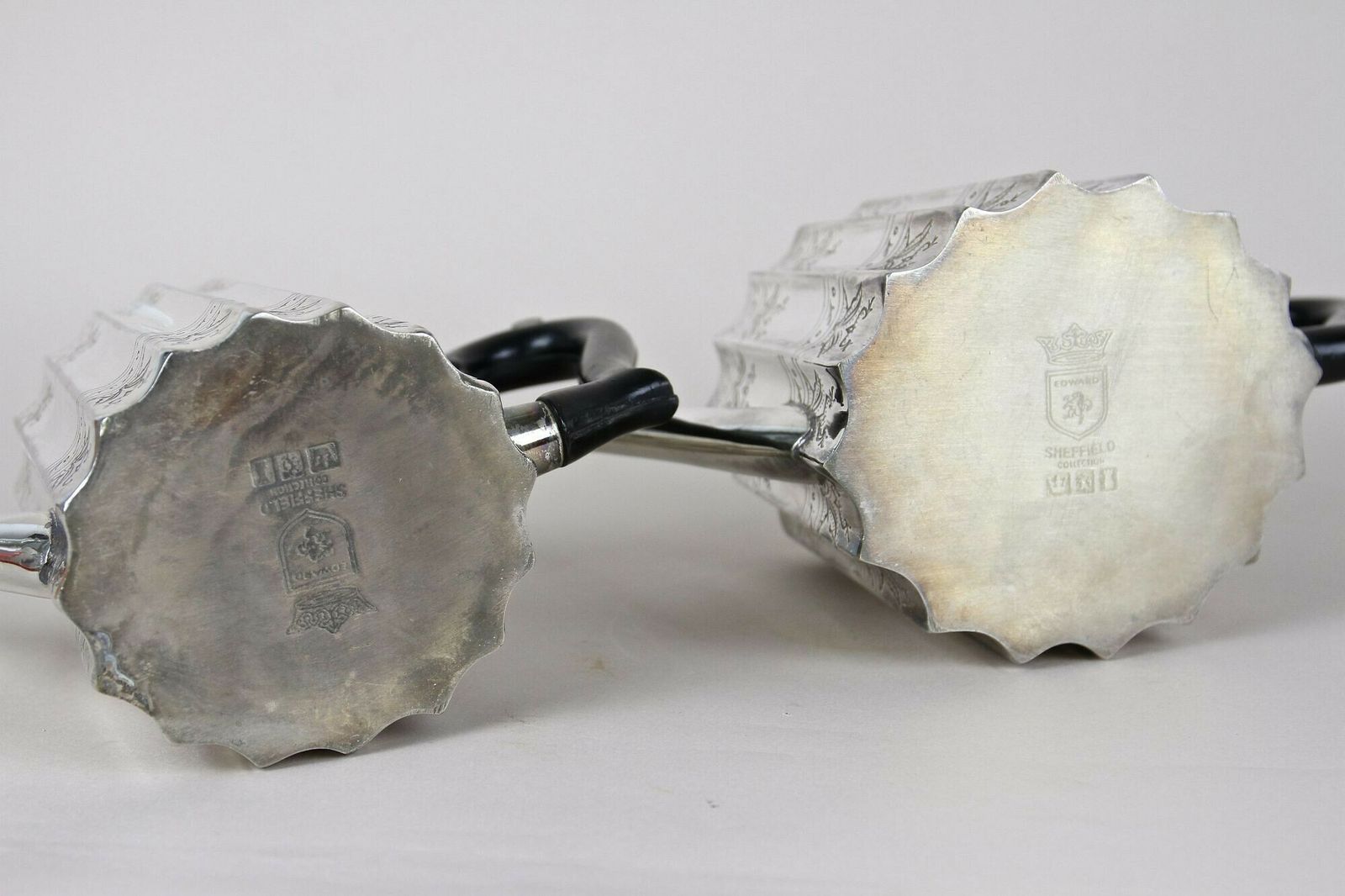 photo vintage Silverplated Sheffield Coffee & Tea Service By Edward With Tray, Uk Ca. 1920