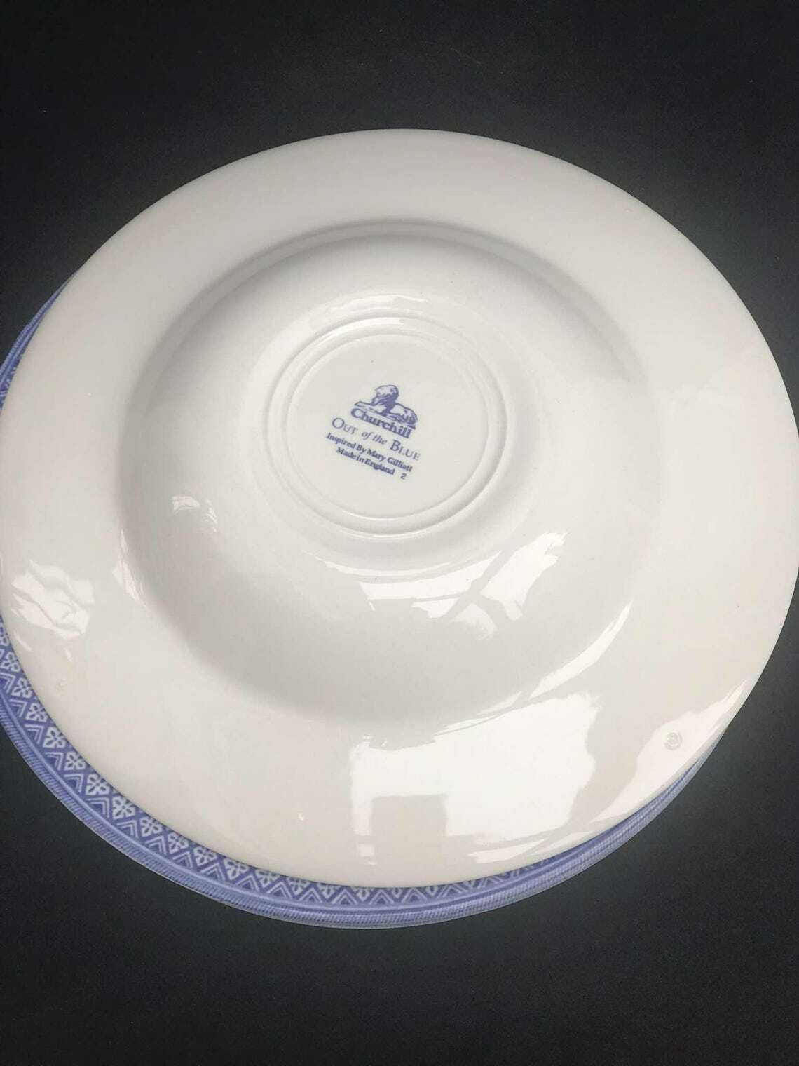 Set Van 4 Churchill Out Of The Blue 22,3 Cm/8,7″ Soep /Pasta /Risottoborden Naar Voorbeeld Van Mary Gilliatt – Blauw Wit Tafelservies, Engels photo buy