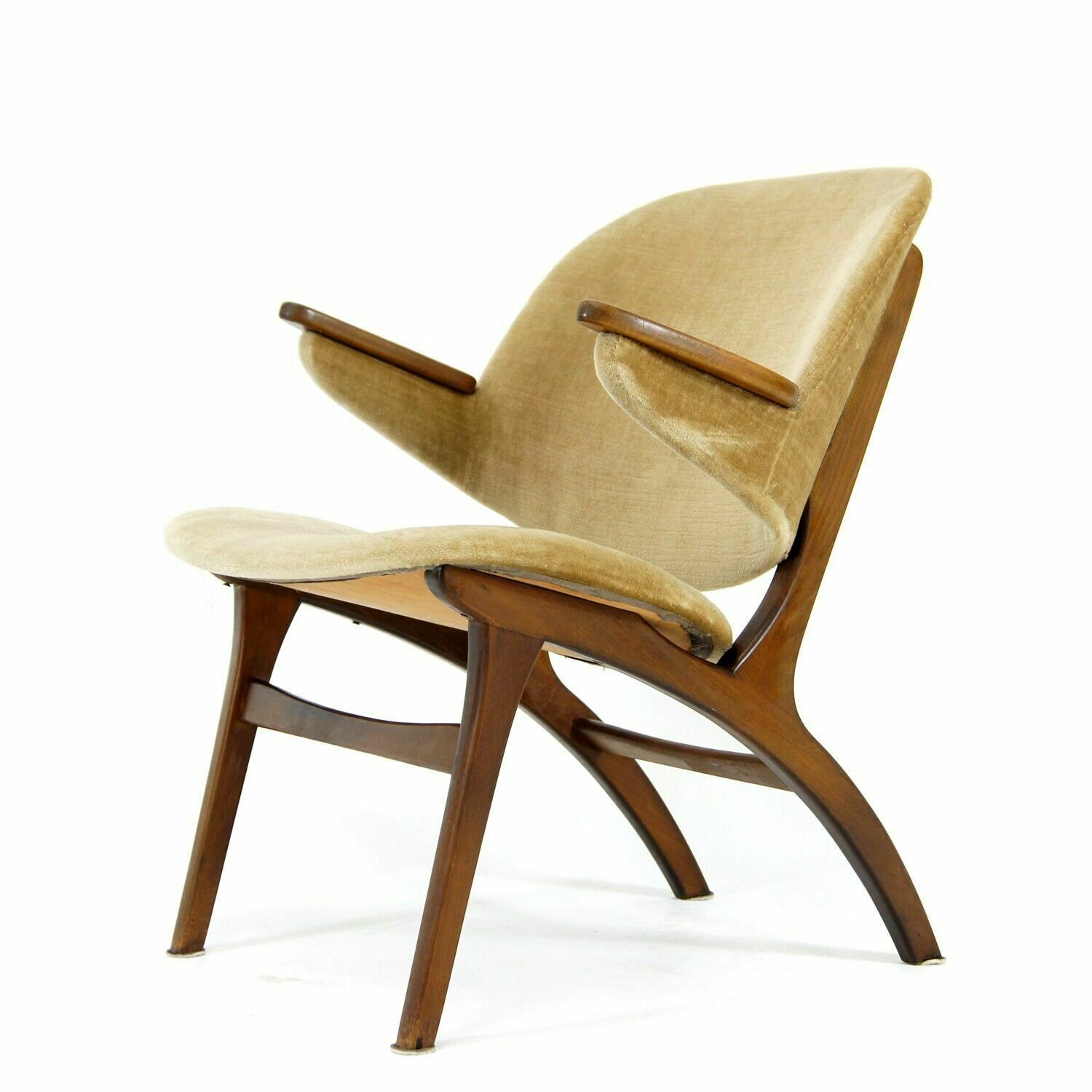 Retro Vintage Danish Wool Easy Chair Lounge Armchair Mid Century 50s 60s Teak
