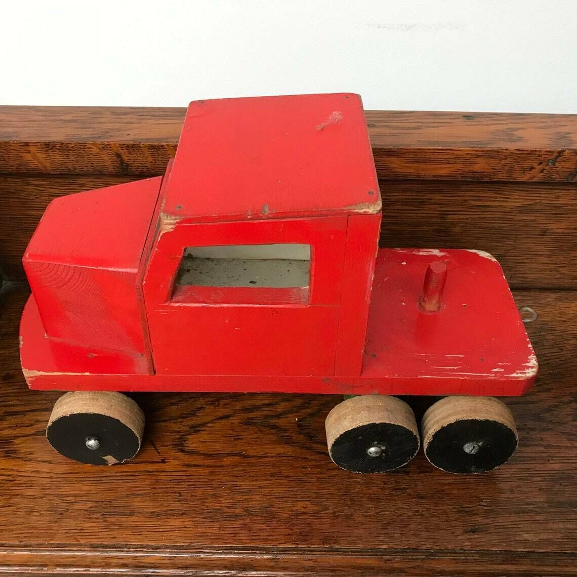 Folk Art Shed Made Toy Articulated Tipper Truck From Belgium photo vinterior