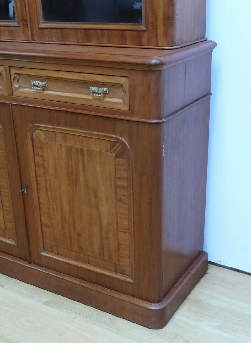 Furniture Victorian Mahogany Two Body Bookcase, England – Mid 19th Century photo