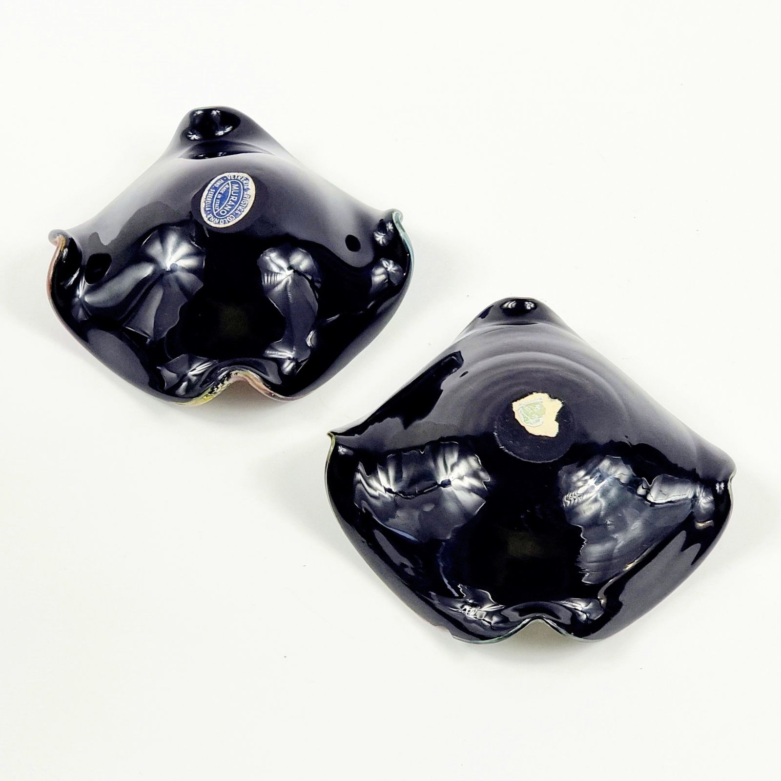 200.0 Paar Mid Century Murano Glazen Schalen Van Dino Martens Voor Avem (Italië, Jaren 1950/1960) photo