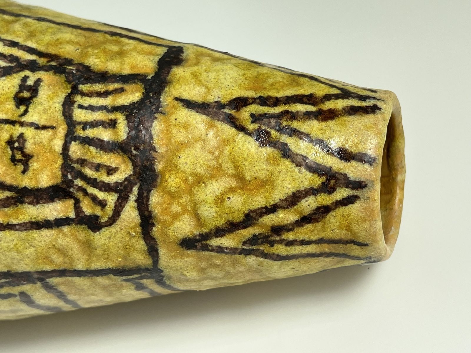 Italian Mid Century Ceramic Vase In Guido Gambone Style, 1950s photo vinterior
