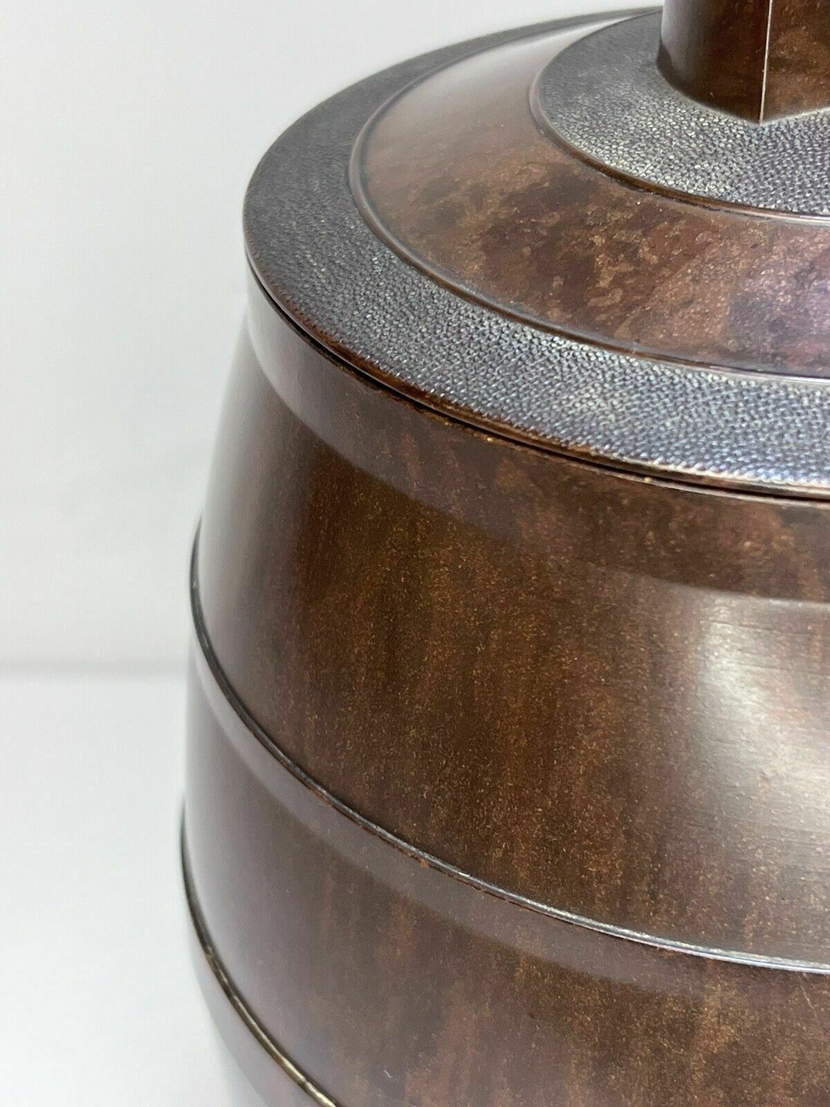Vintage 1940s Airtite Velos Bumper Barrel Brown Bakelite Tobacco Jar With Lid photo 70.0