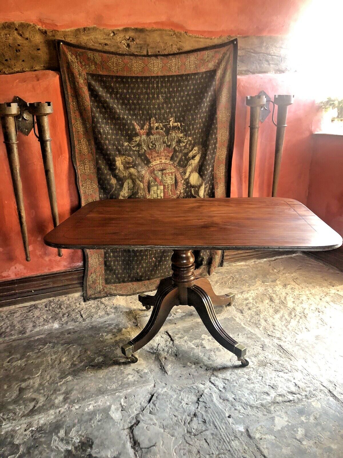 Antique Mahogany English Georgian Period Tilt Top  Breakfast Dining Table C 1820 photo Furniture