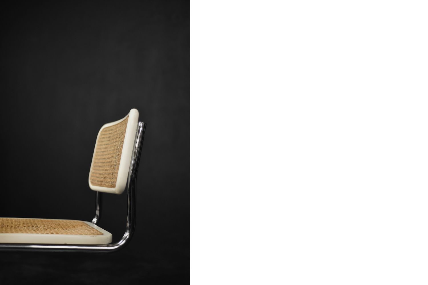 Mid Century Italian Modern White Wood & French Wicker Chairs, 1980s, Set Of 2 photo 757.0